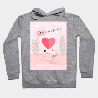 Happy Valentine's Day - Love is in the air! Lettering Contemporary Art Hoodie